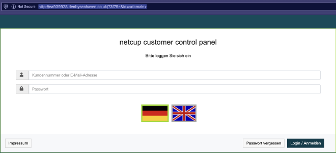 Fake login page